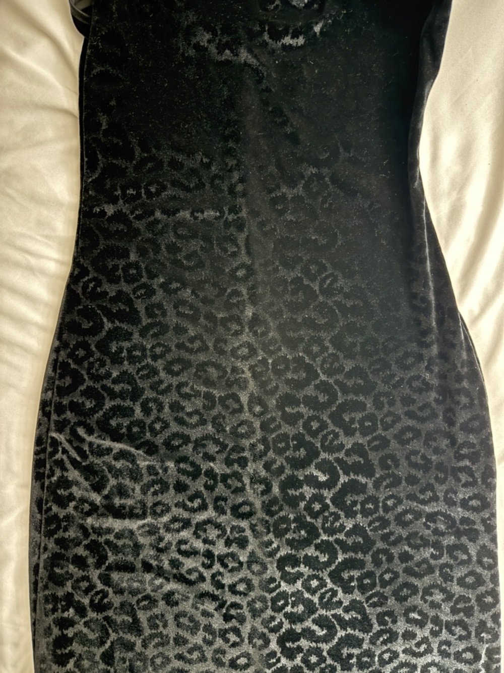 Vintage 90’s Rampage Black Velvet Fit & Drape Leopard Print Dress - Small - Picture 10 of 12